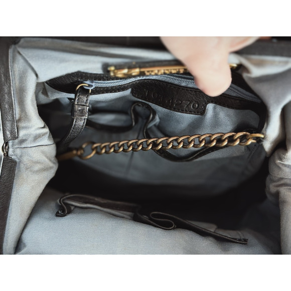 Lockheart Black Kiss Lock Retro Boho Style Handbag Shoulder Bag #0059 - Picture 4 of 5